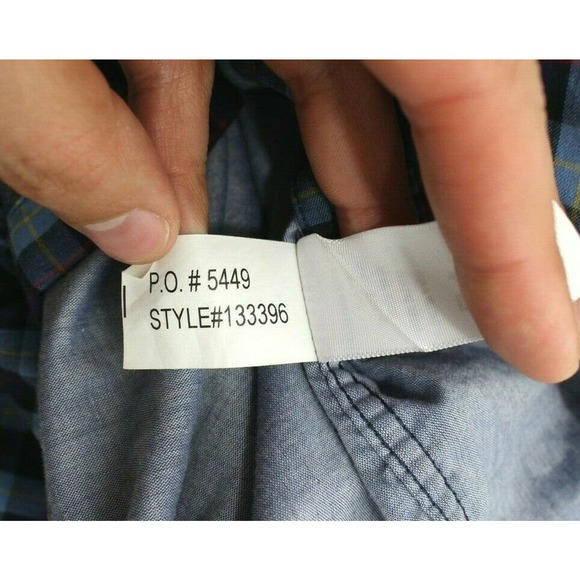 Carbon 2 Cobalt Plaid Button Front Shirt Large - Picture 7 of 7